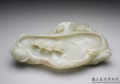 图片[2]-Jade brush washer in the shape of a lotus leaf, Qing dynasty (1644-1911)-China Archive